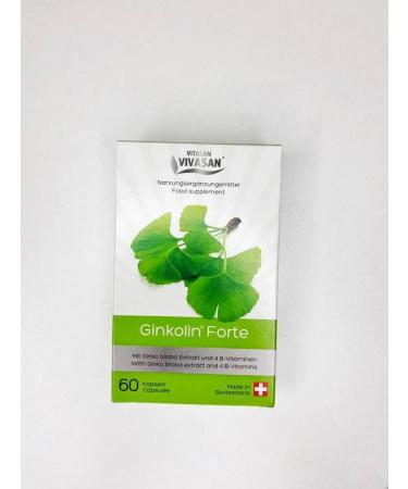 Natural Swiss dietary supplement Gincoline Forte 60 capsules Vivasan - Buy Online on GoSupps.com
