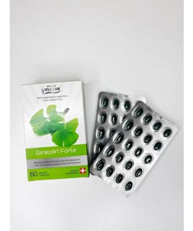 Natural Swiss dietary supplement Gincoline Forte 60 capsules Vivasan - Buy Online on GoSupps.com