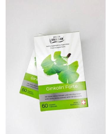 Natural Swiss dietary supplement Gincoline Forte 60 capsules Vivasan - Buy Online on GoSupps.com