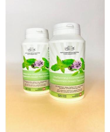 Natural dietary dietary green tea with mint 120 pcs Vivasan - Buy Online on GoSupps.com