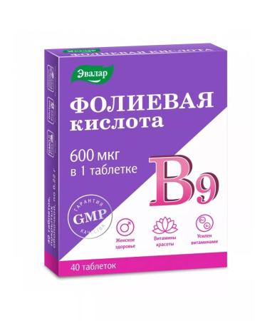 Evalar Folic acid with vitamins B12 and B6 4 pcs - Buy Online on GoSupps.com