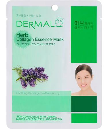 Dermal A set of fabric face masks with herbs 23 mlh10pcs