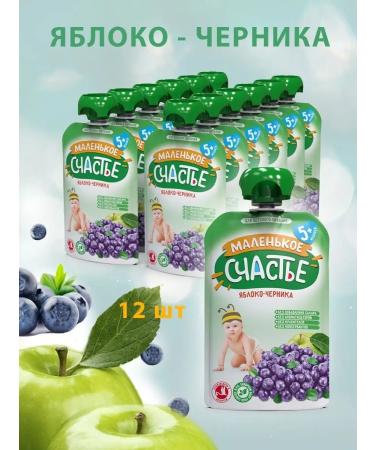 A little happiness Baby puree apple of blueberries 5 months 12 pcs 90 grams