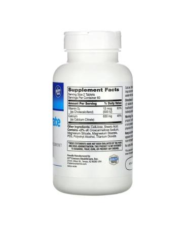 21st Century Calcium and D3 120 tablets - Buy Online on GoSupps.com