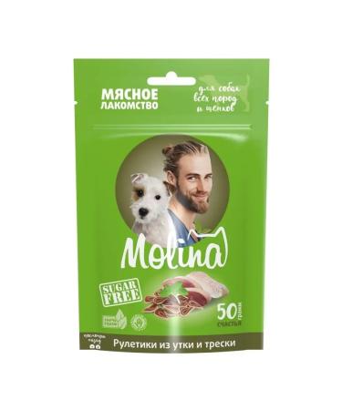 Molina A treat for dogs and puppies "Roulettics from duck and cod" 50g - Buy Online on GoSupps.com
