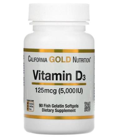 California Gold Nutrition Vitamin D3 (5000 IU) 125 mg.