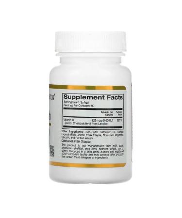 California Gold Nutrition Vitamin D3 (5000 IU) 125 mg. - Buy Online on GoSupps.com