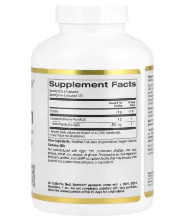 California Gold Nutrition CGN concentrated colostrum (colostrum) 240 kap - Buy Online on GoSupps.com