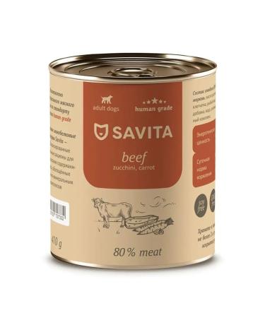 SAVITA canned food for dogs "beef with zucchini and carrots" 24pcs 410g - Buy Online on GoSupps.com
