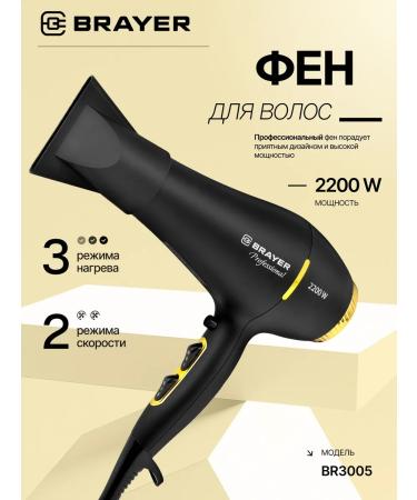 BRAYER Hair hair dryer 2200W Professional