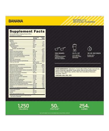 Optimum Nutrition Heiner Serious Mass for a gain of 2720 g banana - Buy Online on GoSupps.com