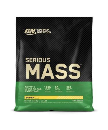 Optimum Nutrition Heiner Serious Mass for a mass of mass 5450 g banana - Buy Online on GoSupps.com