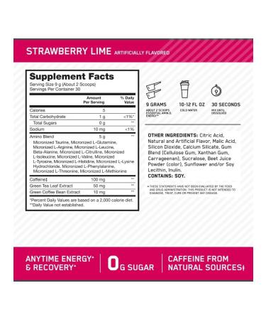 Optimum Nutrition Amino acids Amino Energy 270 g - strawberries - lime - Buy Online on GoSupps.com