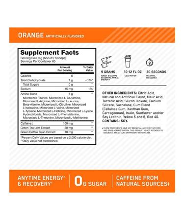 Optimum Nutrition Amino acids Amino Energy 585 g - refreshing orange - Buy Online on GoSupps.com