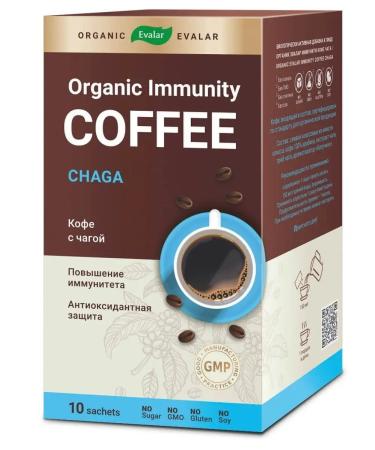Evalar Soluble coffee with chaga to increase immunity 10 pcs - Buy Online on GoSupps.com