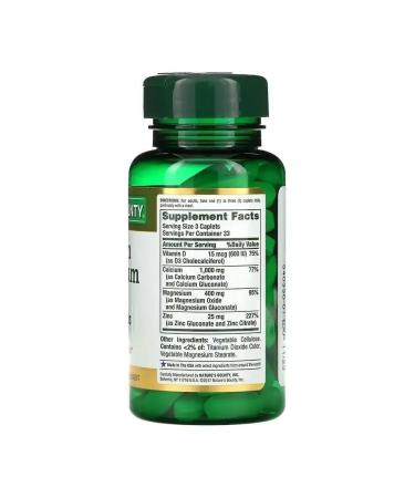 Nature's Bounty Calcium magnesium and zinc with vitamin D3 - Buy Online on GoSupps.com