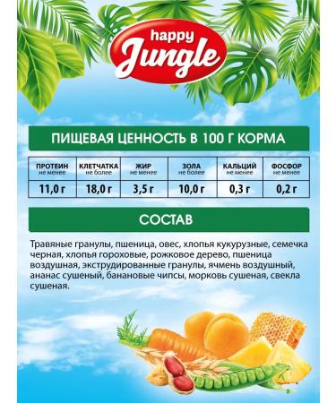 HAPPY JUNGLE Chinchill feed 900 g for dry rodents - Buy Online on GoSupps.com