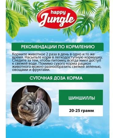HAPPY JUNGLE Chinchill feed 900 g for dry rodents - Buy Online on GoSupps.com