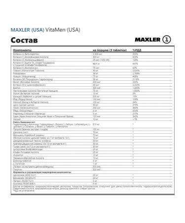 maxler Vitamins for men Vita Men complex 180 tab - Buy Online on GoSupps.com