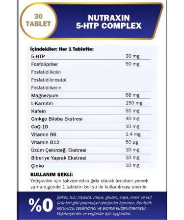 NUTRAXIN Triptophan 5-HTP Complex Cutting T rkiye - Buy Online on GoSupps.com