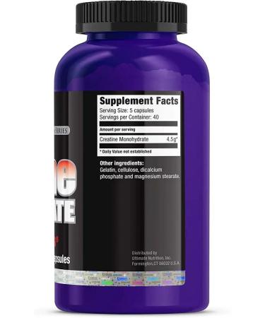 Ultimate Nutrition Creatine Monohydrate Creatine Monohydrate 200 capsules - Buy Online on GoSupps.com