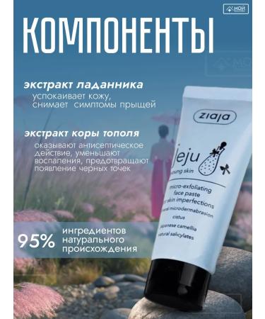 Ziaja Black mask with coal from acne to cleanse the pores Jeju 50 ml - Buy Online on GoSupps.com