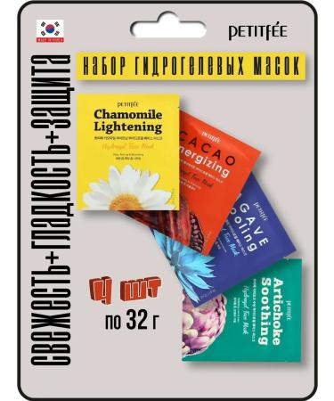 Petitfee Moisturizing hydrogel face masks set 4 pcs Korea