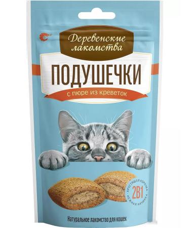 Country delicacies Cat treats pillows with puree shrimp 30 g