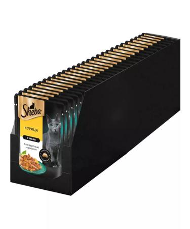 Sheba Cat food for a wet chicken gheles 75 g 28 pcs - Buy Online on GoSupps.com
