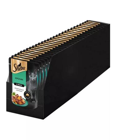 Sheba Cat food for a wet rabbit jelly 75 g 28 pcs - Buy Online on GoSupps.com