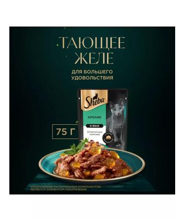 Sheba Cat food for a wet rabbit jelly 75 g 28 pcs - Buy Online on GoSupps.com