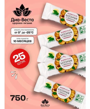 Dia-Vesta Bats without sugar with apricot and vitamin C 30g 25 pcs - Buy Online on GoSupps.com