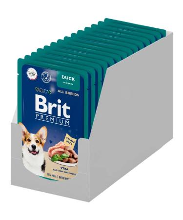 Brit Wet feed Premium for dogs duck in sauce 85 g 14 pcs - Buy Online on GoSupps.com
