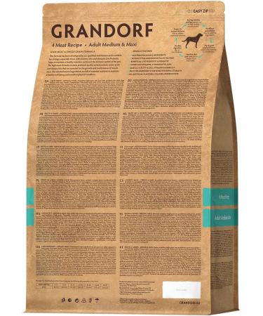 Grandorf Food for medium and large dogs dry 4 meat 10 kg - Buy Online on GoSupps.com