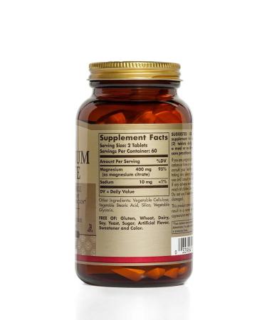 SOLGAR Magnesium citrate tablets 120 pcs - Buy Online on GoSupps.com