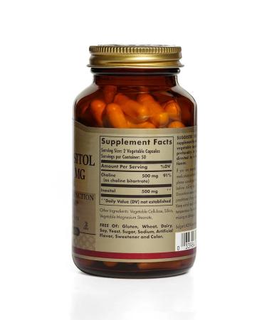 SOLGAR Capsules choline inositol 500 mg 500 mg 100 pcs - Buy Online on GoSupps.com