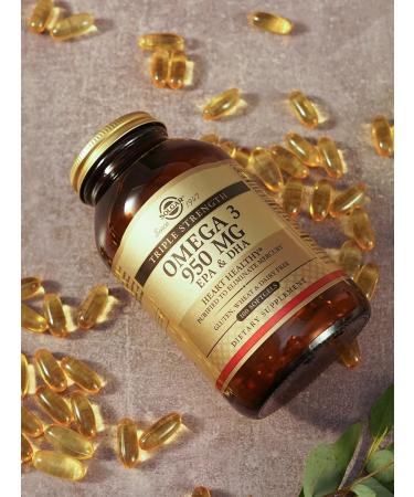 SOLGAR Triple Omega-3 950 mg of EPK and DGK 100 pcs - Buy Online on GoSupps.com