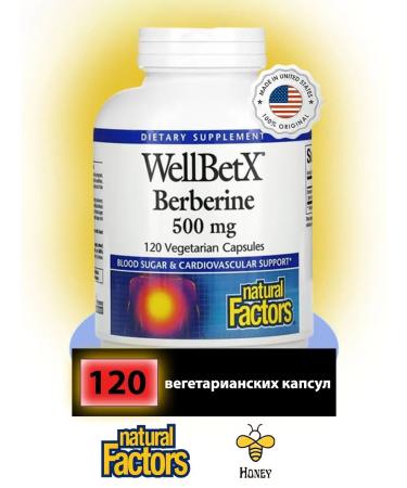 Natural Factors Wellbetx Berberin 500 mg 120 vegetarian capsules
