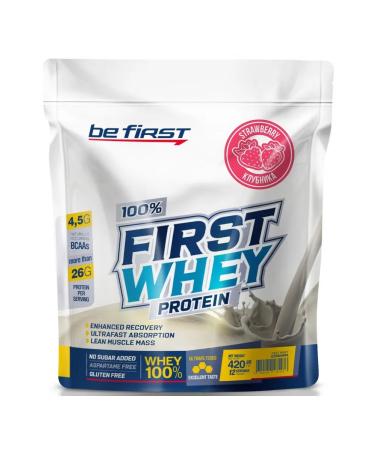 Be First Protein serum FIRST WHEY Instant 420 g strawberries - Buy Online on GoSupps.com
