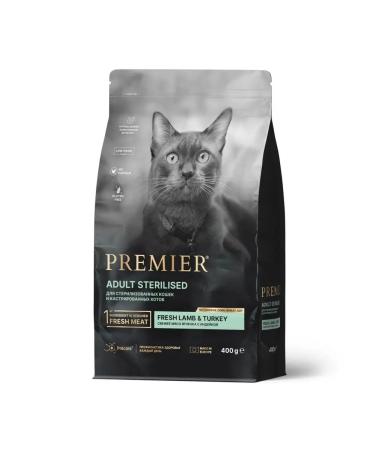 PREMIER Dry food for sterilized cats of lambs with turkey 400g turkey