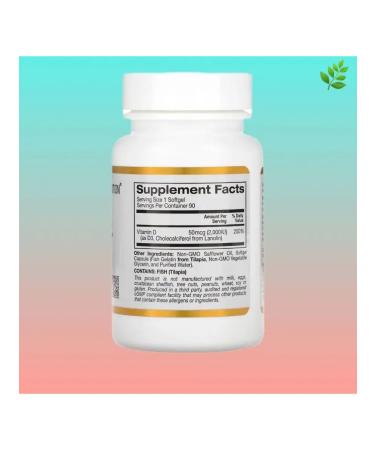 California Gold Nutrition Vitamin D3 50 mcg (2000 IU) - Buy Online on GoSupps.com