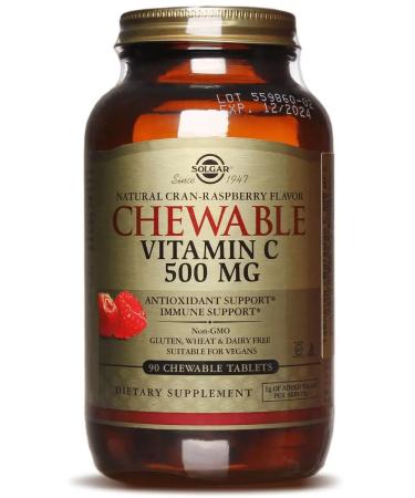 Solgar vitamin C with raspberry taste 500 mg 90 tab - Buy Online on GoSupps.com