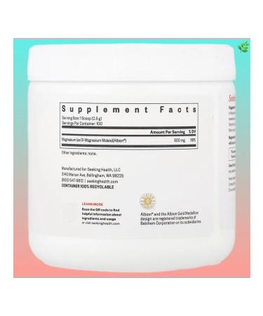 Seeking Health Magnesium Malat in powder 500 mg 250 g - Buy Online on GoSupps.com