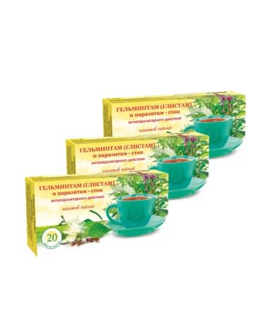 Herbalist Gordeev MV Tea drink helminths and parasites-stop 3 pcs - Buy Online on GoSupps.com