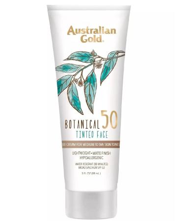 Australian Gold Facial Sunscreen 50 SPF TINed Face Medium 89 ML