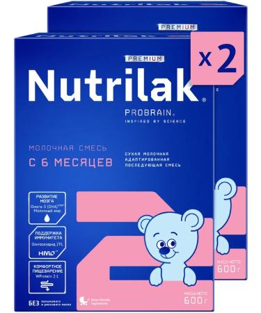 Mixture of children's dairy nutrilak premium 2 6-12m 600g 2pcs