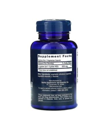 Life extension Lizin amino acid 100 capsules - Buy Online on GoSupps.com