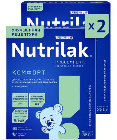 Mixture of children's dairy nutrilak comfort 0-12m 350g 2pcs