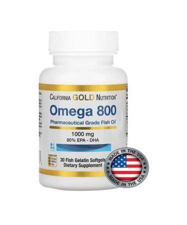 California Gold Nutrition omega 800 fish oil 30 capsules - Buy Online on GoSupps.com