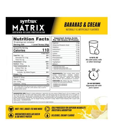 SYNTRAX Complex protein Matrix 2270 g banana cream - Buy Online on GoSupps.com